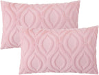 decorUhome Summer Throw Pillow Covers 12x20 Inch Set of 2, Soft Plush Faux Wool Light Pink Solid Couch Pillow Covers, Accent Farmhouse Neutral Rectangle Pillow Cases for Sofa Bed Living Room