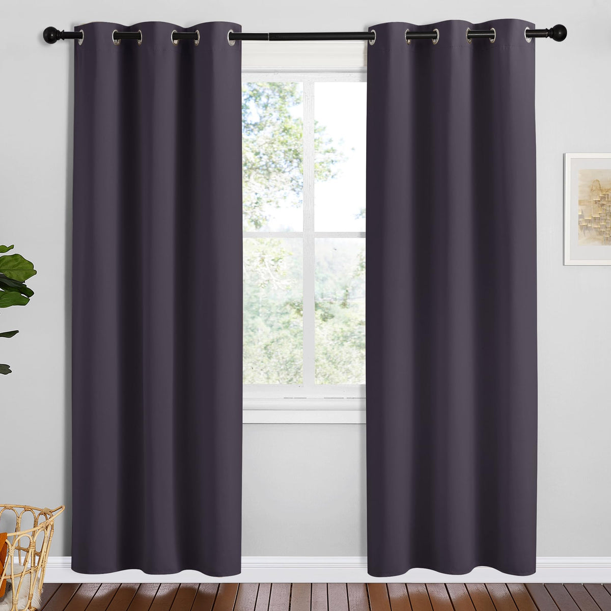 NICETOWN Navy Blackout Curtains for Kid's Room 42" Wide x 78" Long 2 Panels
