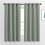 NICETOWN Blackout Sage Green Curtains & Drapes for Bedroom - Grommet Top Thermal Insulated Room Darkening Light/Sound Blocking Privacy Drapes for Living Room, 2 Panels, W52 x L63