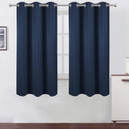 LEMOMO Navy Blue Thermal Blackout Curtains/38 x 63 Inch/Set of 2 Panels Room Darkening Curtains for Bedroom