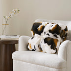 Cozy Bliss Cow Print Faux Fur Throw Blanket for Couch, Fuzzy Soft Plush Thick Bubble Blanket for Sofa Bedroom Living Room, 50x60 Inches