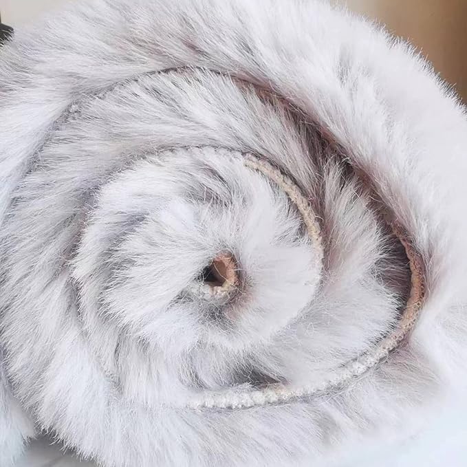 Ghouse Soft Faux Sheepskin Fur Rug Runner Rug 2x6 Grey Fluffy Bedside Plush Shag Nursery Carpet Area Rugs for Living Room Bedroom Playing Room Decor