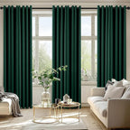 MIULEE Hunter Green Blackout Curtains for Bedroom Living Room 84 Inches Long 2 Panels, Thermal Insulated Room Darkening Drapes Solid Grommet Noise Reduction Light Blocking Window Treatments 50x84 Inch