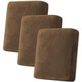 H.VERSAILTEX Velvet Stretch Couch Cushion Cover Plush Cushion Slipcover for Chair Loveseat Sofa Cushion Furniture Protector Seat Cushion Sofa Cover (3 Piece Sofa Cushion Covers, Bronze Brown)