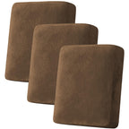 H.VERSAILTEX Velvet Stretch Couch Cushion Cover Plush Cushion Slipcover for Chair Loveseat Sofa Cushion Furniture Protector Seat Cushion Sofa Cover (3 Piece Sofa Cushion Covers, Bronze Brown)