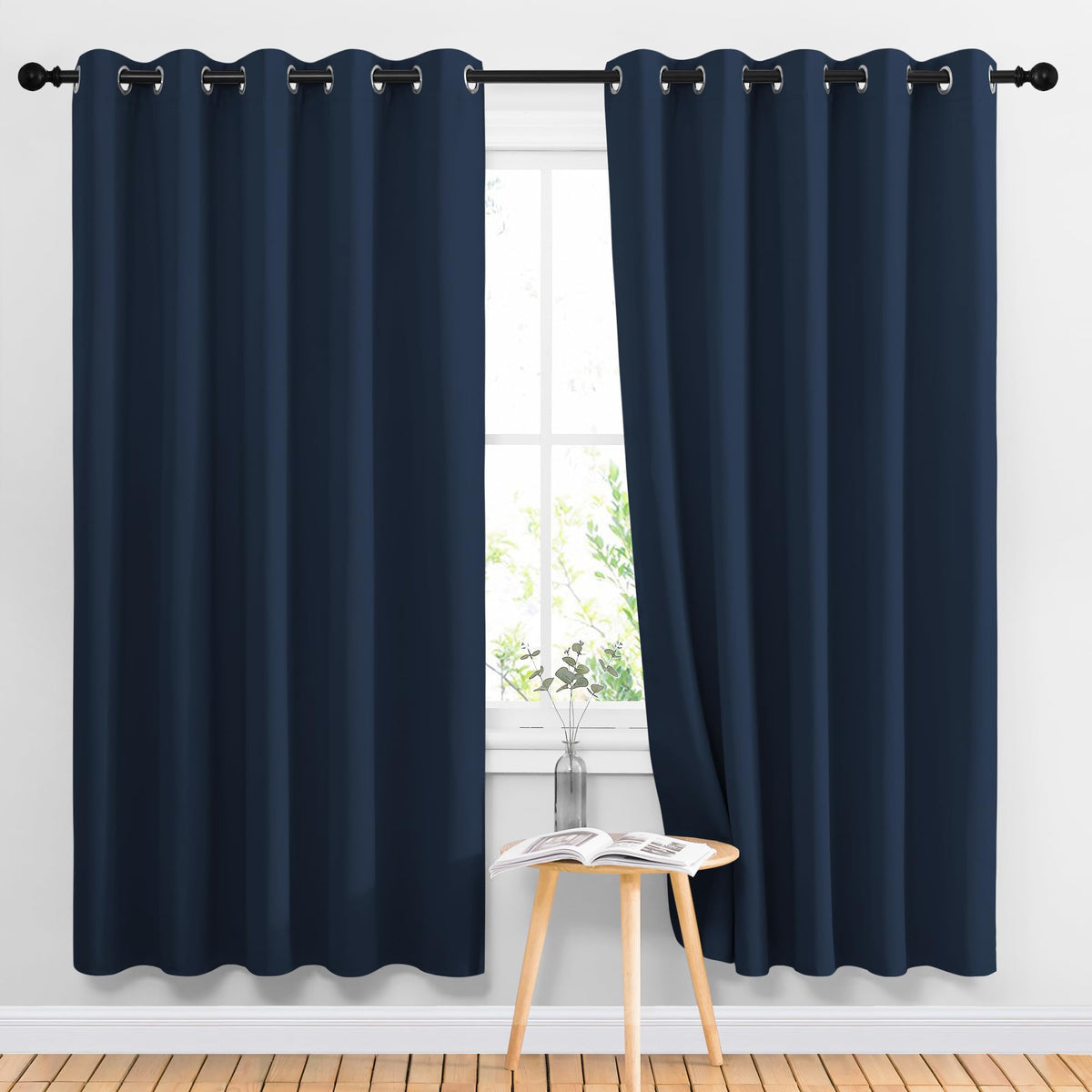 NICETOWN Biscotti Beige Blackout Curtains for Living Room 66" x 70" 2 PCs