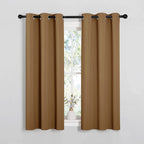 NICETOWN Sleek Blackout Curtains 54 inches Length for Small Windows, Noise Reducing and Block Draft Panels for Door Doorway Laundry Office Luxury Decor Theme (2 Panels, Gold Brown, W34 x L54 -Inch)