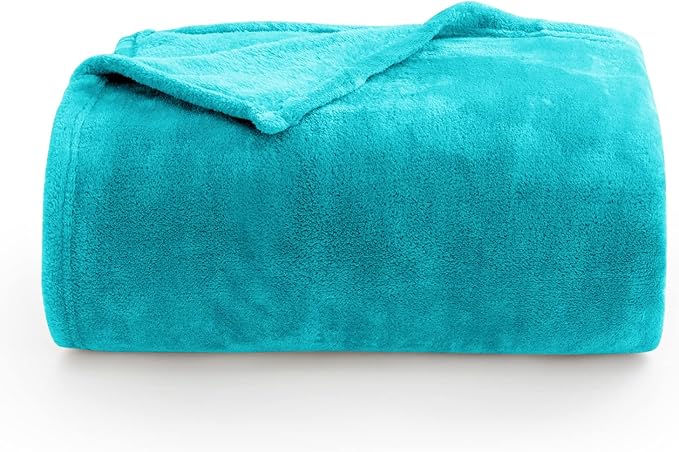 BEDELITE Fleece Blanket Soft Plush King Size Bed Blanket Peacock 108"x90"