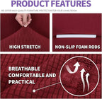 ZNSAYOTX Super Stretch Couch Cover Love Seat Sofa Covers for Living Room Dogs Pet Friendly Furniture Protector Spandex Loveseat Slipcovers with Anti Slip Foam Sticks (Wine Red, Loveseat)
