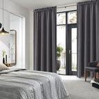 DWCN Blackout Curtains for Living Room 95 Inch Length 2 Panels Set, Solid Thermal Insulated Energy Saving Rod Pocket Window Treatment Curtains Blackout Drapes (W52 x L95 Inch, Dark Grey)