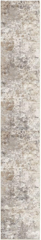 UERMEI 3X18 Washable Runner Rug for Hallway: Soft Neutral Modern Abstract Area Rug - Non-Slip Low Pile Long Throw Indoor Carpet for Kitchen Entryway Kitchen Bedroom Laundry - Brown Grey