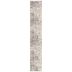 UERMEI 3x18 Washable Runner Rug for Hallway, Non Slip Low Pile Kitchen Carpet, Neutral Modern Abstract Indoor Floor Mat for Entryway Laundry, Kid & Pet Safe High Traffic Area, Brown Grey