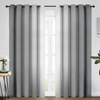 Yakamok Room Darkening Ombre Curtains 84 Inch Length, Grey and Greyish White Thermal Insulated Gradient Color Curtains,Light Blocking Grommet Window Drapes for Bedroom,62 Inch Width,2 Panels