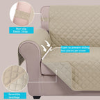U-NICE HOME Large Sofa Cover Reversible Couch Cover for Dogs, Sand/Beige