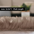 Goolela Fluffy Faux Fur Rug for Bedroom Light Brown Beige 2x3 Furry Fuzzy Sheepskin Rug Small Shaggy Area Rug for Office Playroom Decor Washable Rectangle