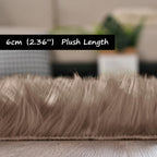Goolela Sheepskin Area Rug 9x12 - Light Brown Beige - Fluffy Fuzzy Furry Carpet for Living Room Bedroom Faux Fur Rectangle