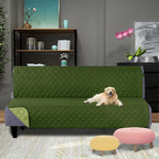 U-NICE HOME Futon Sofa Covers Reversible Sofa Slipcover Armless Cover Furniture Protector Couch Cover Water Resistant (Futon, Huntergreen/Sage)