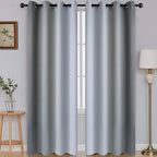 SimpleHome Ombre Room Darkening Curtains for Living Room,2 Panels,Light Blocking Gradient Grey to Greyish White Thick Thermal Insulated Grommet Window Curtains/Drapes for Bedroom,52x96 inches Length