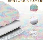 8x10 Area Rugs for Bedroom Living Room Fluffy, Large Area Rug Shag Shaggy Carpet Soft Plush Furry Bedside Rug, Machine Washable Area Rugs for Kids Girls Boys Home Decor(8 x 10, Rainbow)