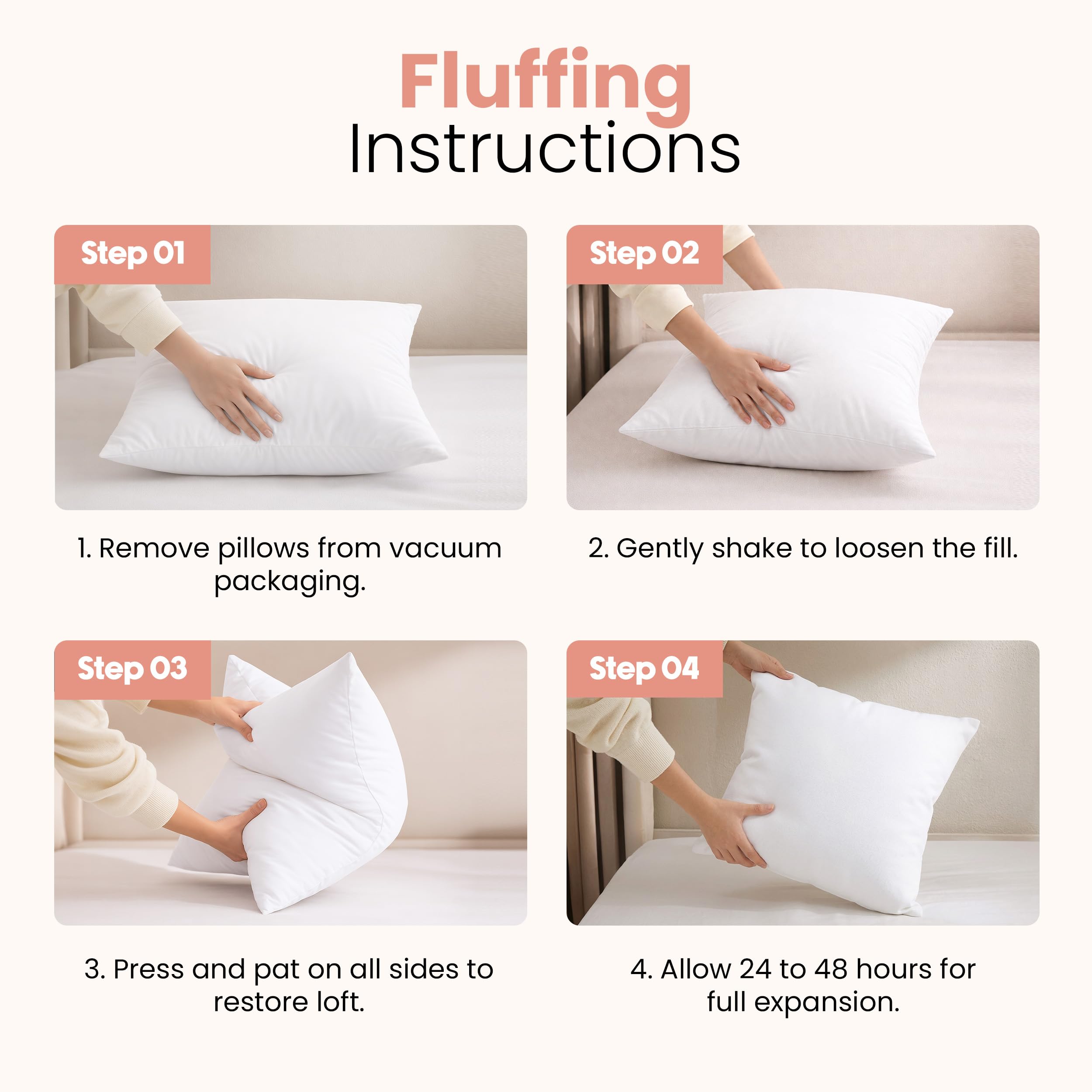 Utopia Bedding 20x20 Pillow Inserts, White Throw Pillows for Couch, 2 Pack