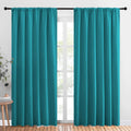 NICETOWN Living Room Curtains, Blackout Draperies, Peacock Blue, 1 Pair, 70 x 84-inch, Home Decorations Thermal Insulated Solid Rod Pocket Blackout Drapes for Cafe