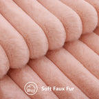 decorUhome Fall Faux Fur Throw Pillow Covers 20x20 Set of 2 Blush Pink