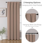 CUCRAF Khaki Blackout Curtains 45 inch Length 2 Panels Set, Rod Pocket Room Darkening Drapes for Bedroom Living Room, Insulated Thermal Light Blocking Window Curtain (W52 x L45 Inch)