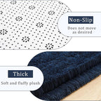 Amearea Shag Fluffy Area Rug for Kids Bedroom Living Room, Extra Soft and Fuzzy Shaggy Rugs, Non Slip, Solid Color Carpet Mat for Girls Nursery Home, Navy Blue 5x7.5 Feet