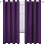 LEMOMO Purple Thermal Blackout Curtains/52 x 72 Inch/Set of 2 Panels Room Darkening Curtains for Bedroom