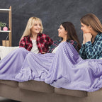Buryeah 12 Pcs Flannel Throw Blanket Bulk 50 x 60 in Sleepover Blanket Outdoor Wedding Throw Lightweight, Oeko-tex Standard 100 Certified for Sofa Homeless Gifts (Light Purple)