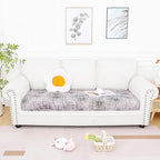 Smiry Printed Couch Cushion Covers, Stretch Soft Couch Covers for Sofa, Washable Non-Slip Sofa Slipcover Furniture Protector for Indoor and Outdoor (Large, Brown and White)