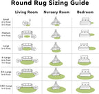 OLANLY Grass Green Round Rugs for Bedroom - Machine Washable, 2 ft Circle Area Rugs for Living Room, Soft and Fluffy Shaggy Carpet for Teen Girls and Boys, Nursery Rooms, Dorms, Home Decor Aesthetic