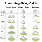 OLANLY Grass Green Round Rugs for Bedroom - Machine Washable, 5 ft Circle Area Rugs for Living Room, Soft and Fluffy Shaggy Carpet for Teen Girls and Boys, Nursery Rooms, Dorms, Home Decor Aesthetic