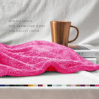 Exclusivo Mezcla Plush Fuzzy Fleece Bed Blanket Queen Size, Super Soft, Fluffy and Warm Blankets for Couch, Bed, All Season (Hot Pink, 90x90 inches)
