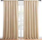 NICETOWN Room Darkening Curtains for Bedroom - Triple Weave Home Decoration Thermal Insulated Solid Drapes for Patio Door (Biscotti Beige, Set of 2 Panels, 70 x 95 Inch)