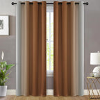 Yakamok Greyish White and Burnt Orange Ombre Curtains,Light Blocking Curtains,Room Darkening Grommet Window Drapes for Bedroom(Burnt Orange,52x84 Inch,2 Panels)