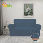 Easy-Going 100% Waterproof Loveseat Couch Cover, Dual Waterproof Sofa Cover, Stretch Jacquard Sofa Slipcover, Leakproof Furniture Protector for Kids, Pets, Dog and Cat (Loveseat, Bluestone)