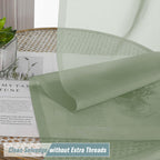 Ebesto Extra Wide Sage Green Sheer Curtains for Windows 108 inches Long, Lightweight Light Filtering Soft Drapes for Living Room Bedroom, Dual Rod Pocket Sheer Curtains, 2x59Wx108L inches, 9FT, 2PCS