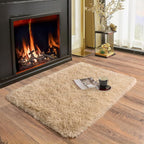 Soft Runner Rugs for Bedroom Hallways, 2x3 Beige Fluffy Shag Throw Area Rug for Bedside Dorm, Long Shaggy Furry Carpet for Nursery Living Room New Upgraded Non-Slip Bottom