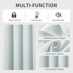 Joydeco Greyish White Custom Solid Single Blackout Curtain for Bedroom and Living Room, Grommet Thermal Insulated Room Darkening Curtain 1 Panel (Custom Size,Greyish White)