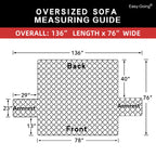 Easy-Going Reversible Couch Cover, 3 Cushion Sofa, Light Gray/Light Gray
