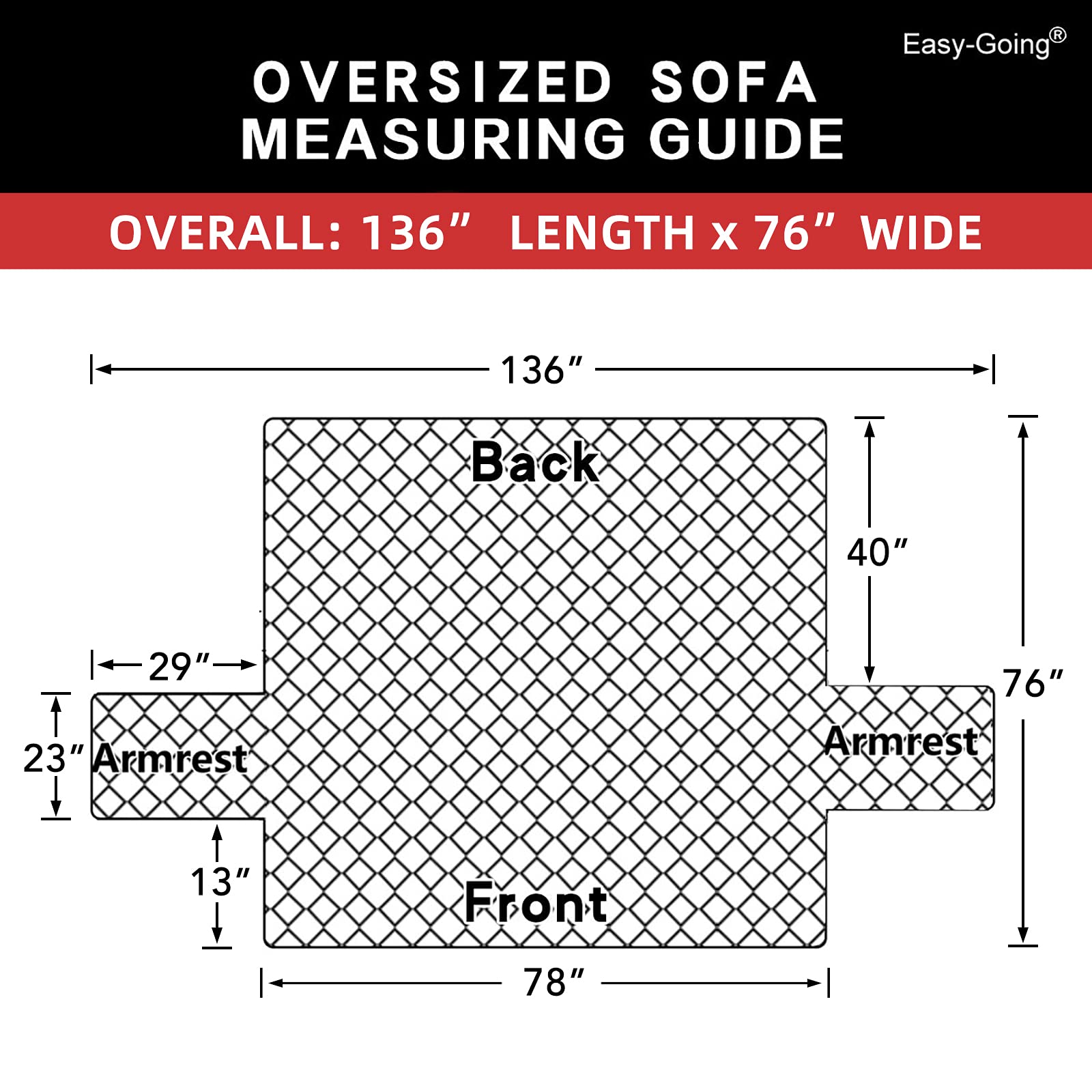 Easy-Going Reversible Oversized Couch Cover for 3 Cushion Couch Sofa Cover for Dogs Water Resistant Furniture Protector Cover with Foam Sticks for Pet (Oversized Sofa, Brown/Brown)