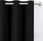 LEMOMO Black Thermal Blackout Curtains/42 x 95 Inch/Set of 2 Panels Room Darkening Curtains for Bedroom