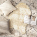 MIULEE Fluffy Rug Soft Shaggy Faux Fur Area Rug Luxury Plush Sheepskin Carpet for Bedroom Living Room Sofa Chair 2 x 3 Feet, Light Yellow