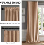 MIULEE Blush Beige Velvet Curtains 96 inches - Luxury Blackout Curtains for Bedroom Living Room Thermal Insulated Super Soft Window Drapes Rod Pocket & Back Tab, W52 x L96 inches, 2 Panels