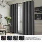 Yakamok Charcoal Grey 100% Blackout Curtains 63 Inches Long 50" Wide 2 Panel