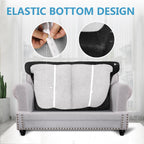 ANARACHON Leather Look Couch Cushion Covers Sofa Seat Slipcovers Sets Couches Furniture Protector for Sectional Armchair Loveseat Pets Kids Stretch Spandex Fabric (2 T-Cushion Loveseat, Black)