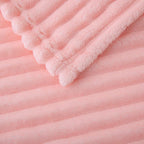 Valentines Day Decorations Light Pink Fleece Throw Blanket 50”×60” for Couch Sofa Bed,Super Soft Cozy Plush Microfiber Flannel Blanket with Stripes Design Lightweight for Adults,Woman,Girls