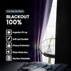 SimpleHome 100% Blackout Curtains for Bedroom,Thermal Insulated Lilac Grommet Window Drapes Room Darkening Curtains for Living Room with Black Back,42 x 72 Inch,2 Panels