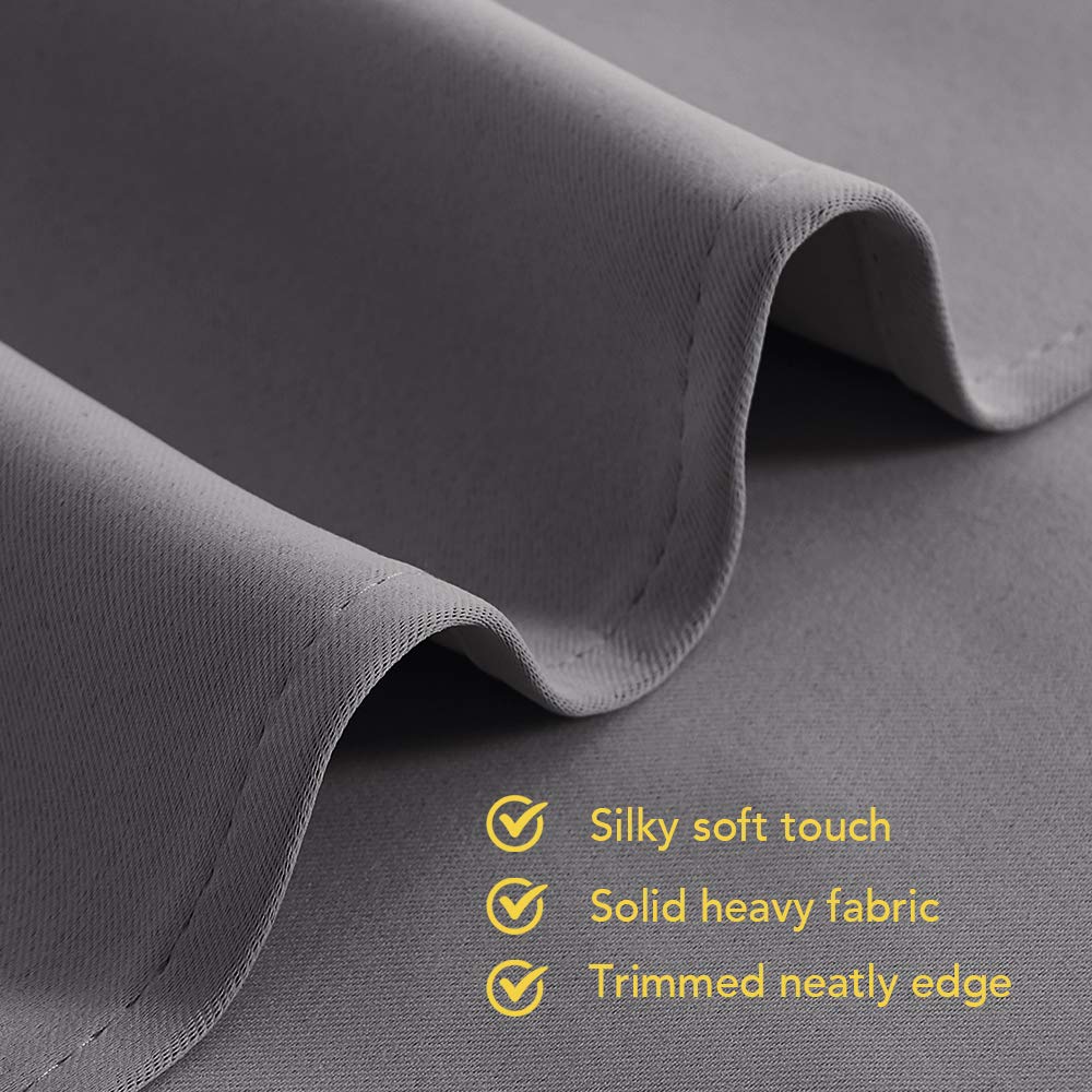 NICETOWN Grey Blackout Curtain Panels for Bedroom, Thermal Insulated Grommet Top Blackout Draperies and Drapes for Basement (2 Panels, W70 x L54-inch, Grey)